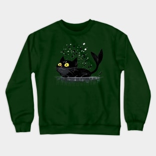 Black Cat Dreams of Being a Mermaid Crewneck Sweatshirt